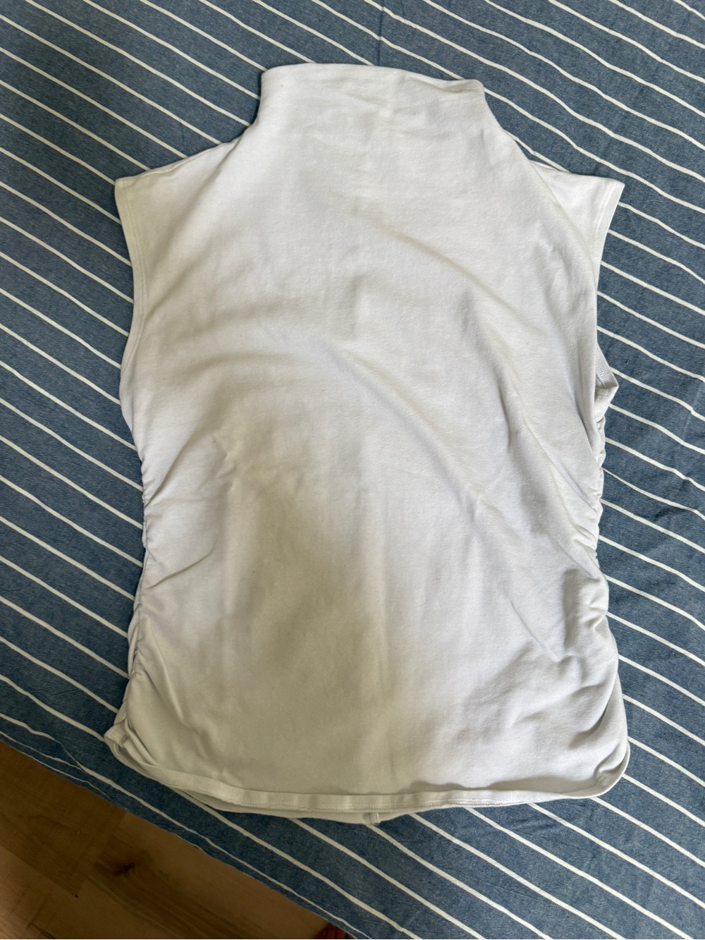 Quince White Sleeveless Mock Neck Tank